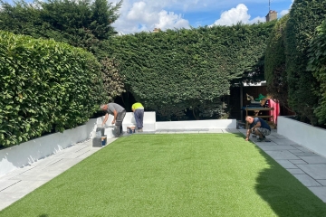 An artificial lawn installation in Croydon